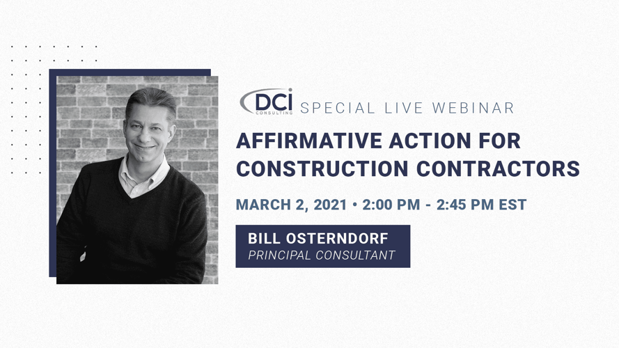 Affirmative Action for Construction Contractors Bill Osterndorf webinar