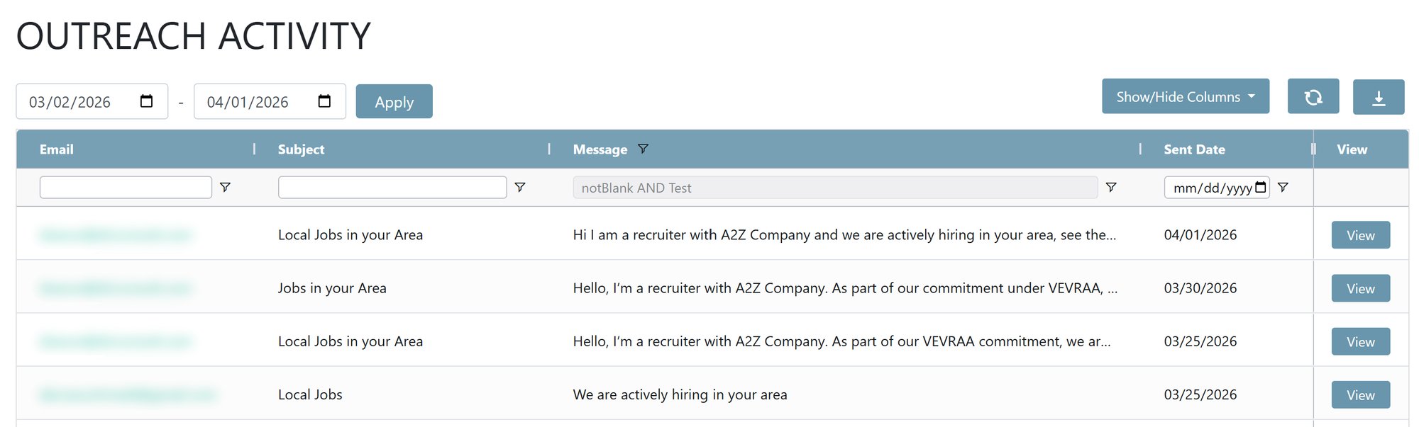 Outreach Screenshot Activity View_redacted