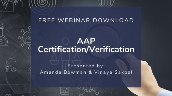 AAP Verification Webinar