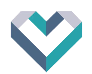 DCI Cares logo - a geometric heart with DCI colors