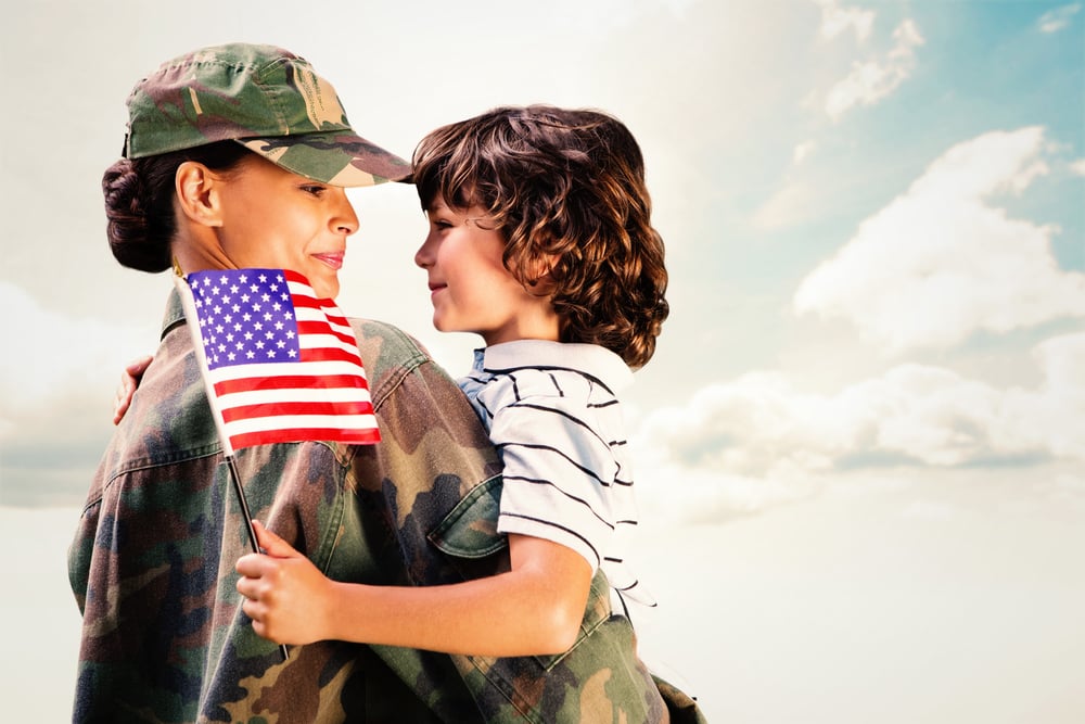 Solider reunited with son against blue sky-2